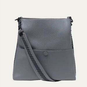 Callista Iconic Slim Messenger Crossbody Bag in Gray